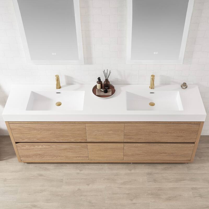 Huesca Double Bath Vanity with Composite Sink Top without Mirror