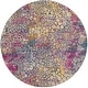 8' Round Yellow and Pink Coral Reef Area Rug - 3'6