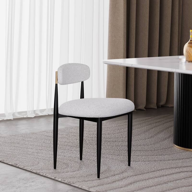 Morden Fort Modern Boucle Armless Dining Chairs (Set of 2)