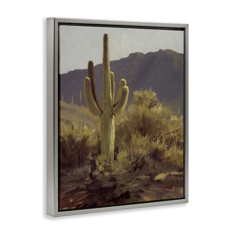 Stupell Bold Cactus Mountain Overlook Framed Floater Canvas Wall Art Design By Paco Young