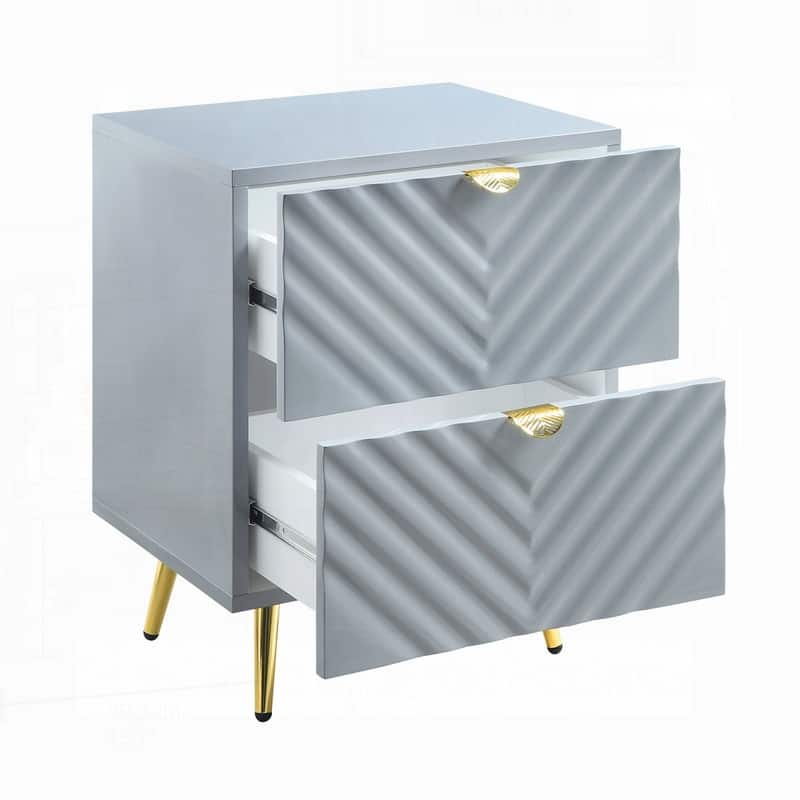 Charming Wooden Nightstand with Stylish Storage and Graceful Design