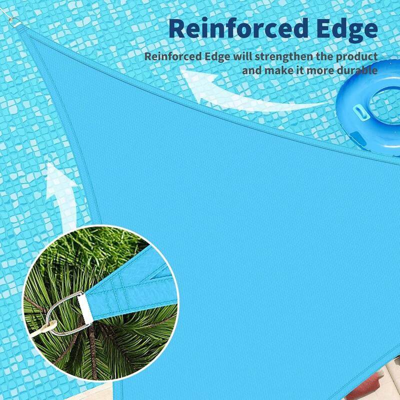 16'X16'X16' Triangle Sun Shade Sail Shade Cloth, Sunshade for Patio, Backyard, Deck, Garden, Sand