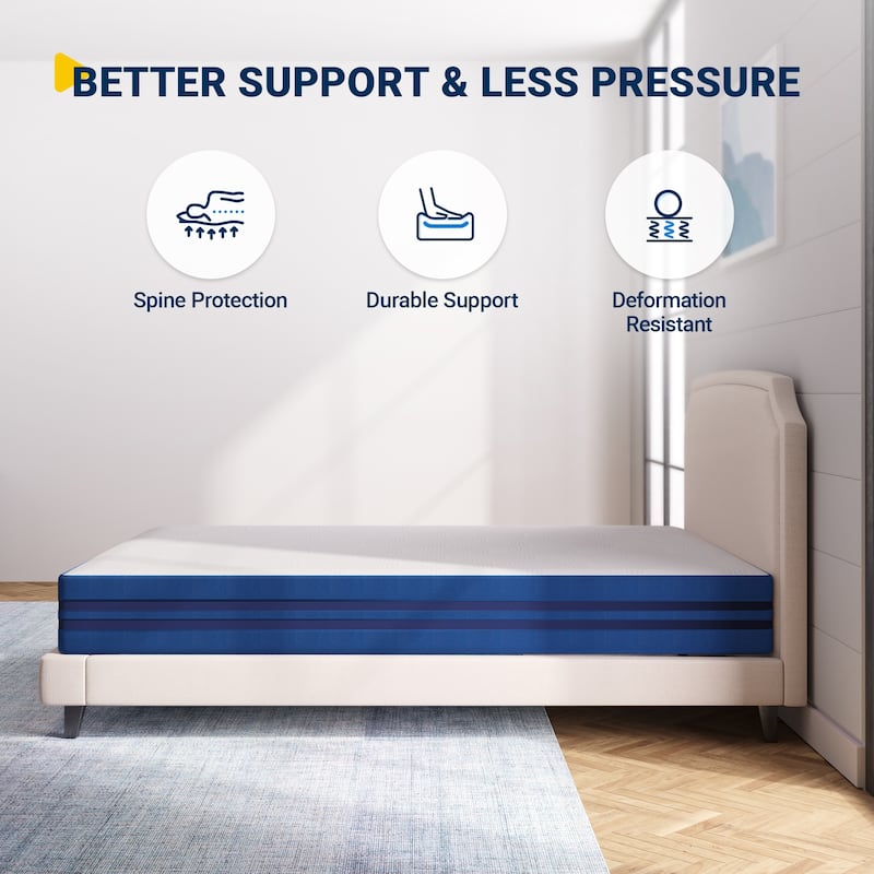 Avenco Mattress in a Box 8 Inch Bed Hybrid Mattress Gel Memory Foam and