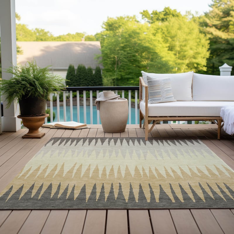 Machine Washable Indoor/ Outdoor Chantille Ombre Contemporary Rug