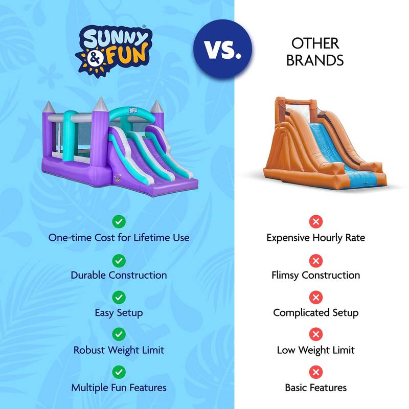 Sunny & Fun Inflatable Bouncy Castle with Dual Slide