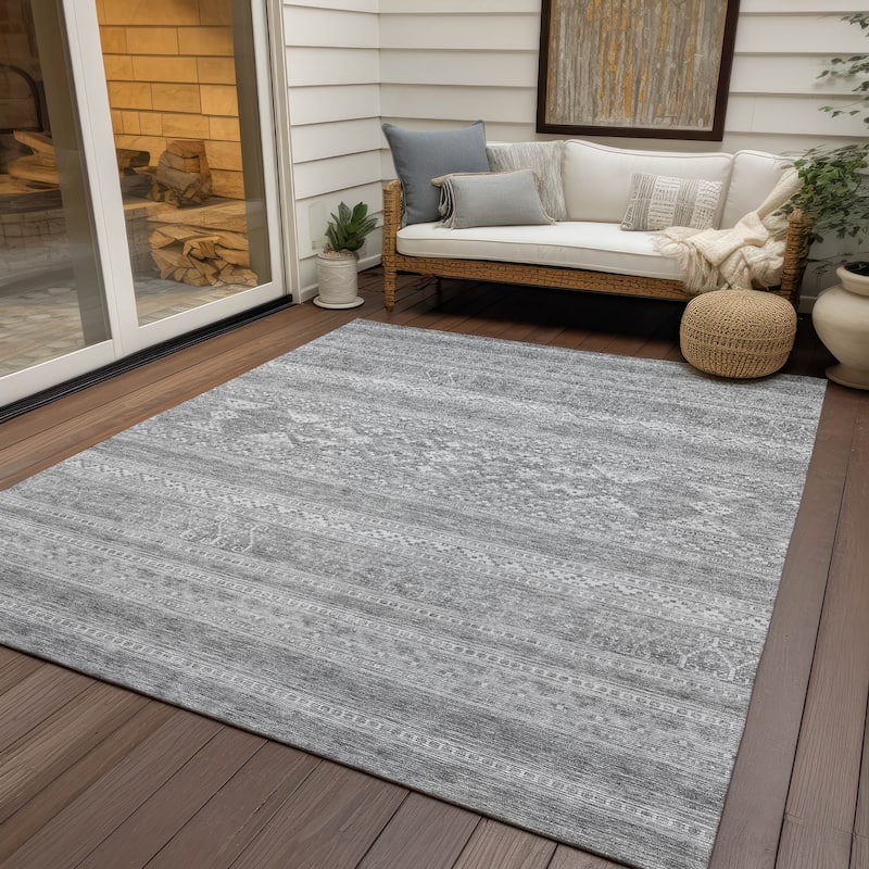 Machine Washable Indoor/ Outdoor Chantille Boho Tribal Rug