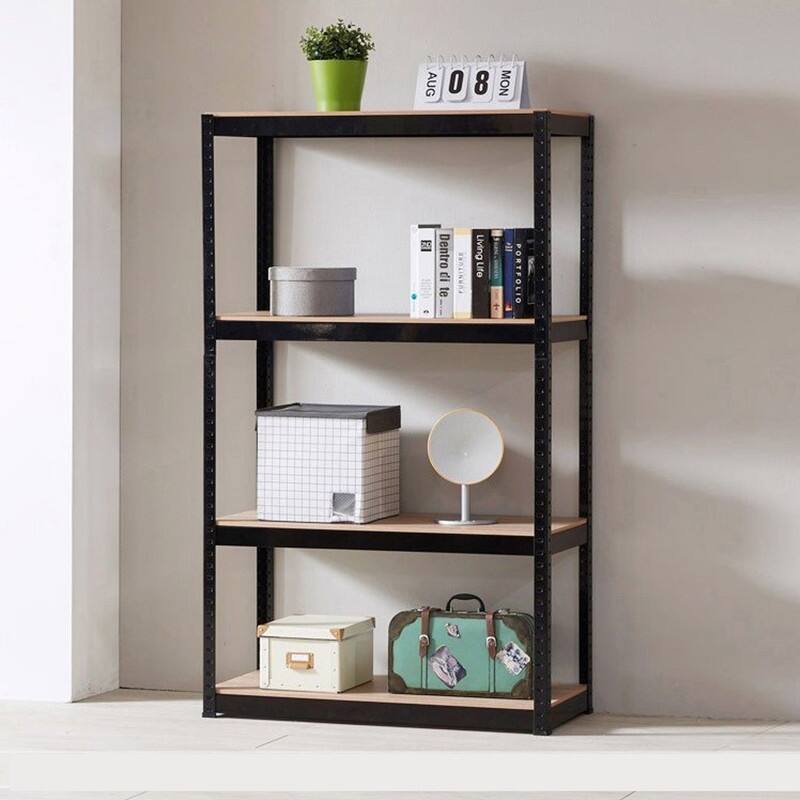 4 Tier Adjustable Garage Storage Shelving Unit Metal Utility Rack - Black