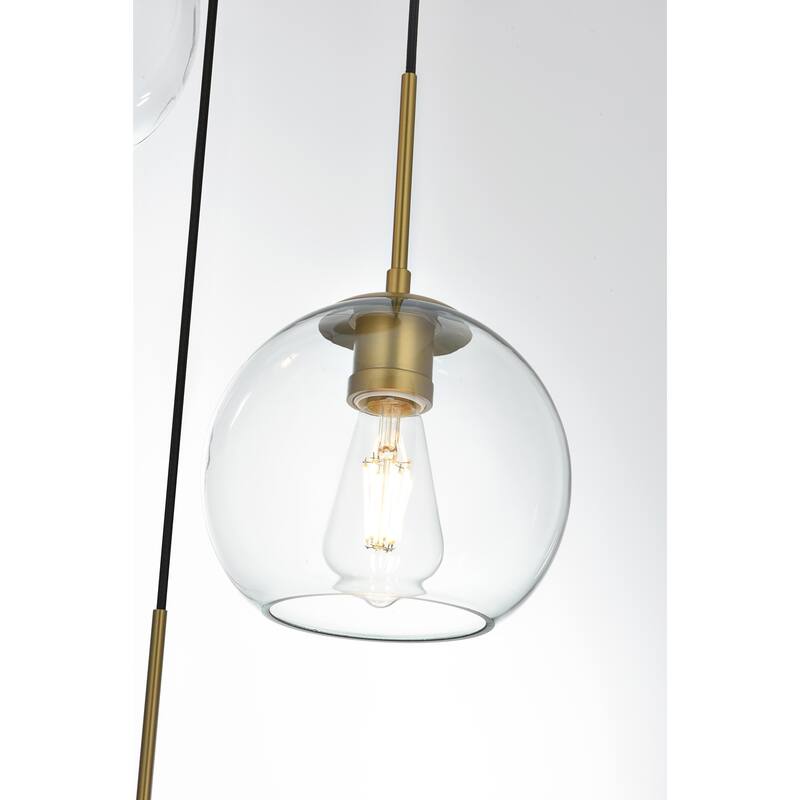 Mid-century Modern Clear Glass 5-light Pendant