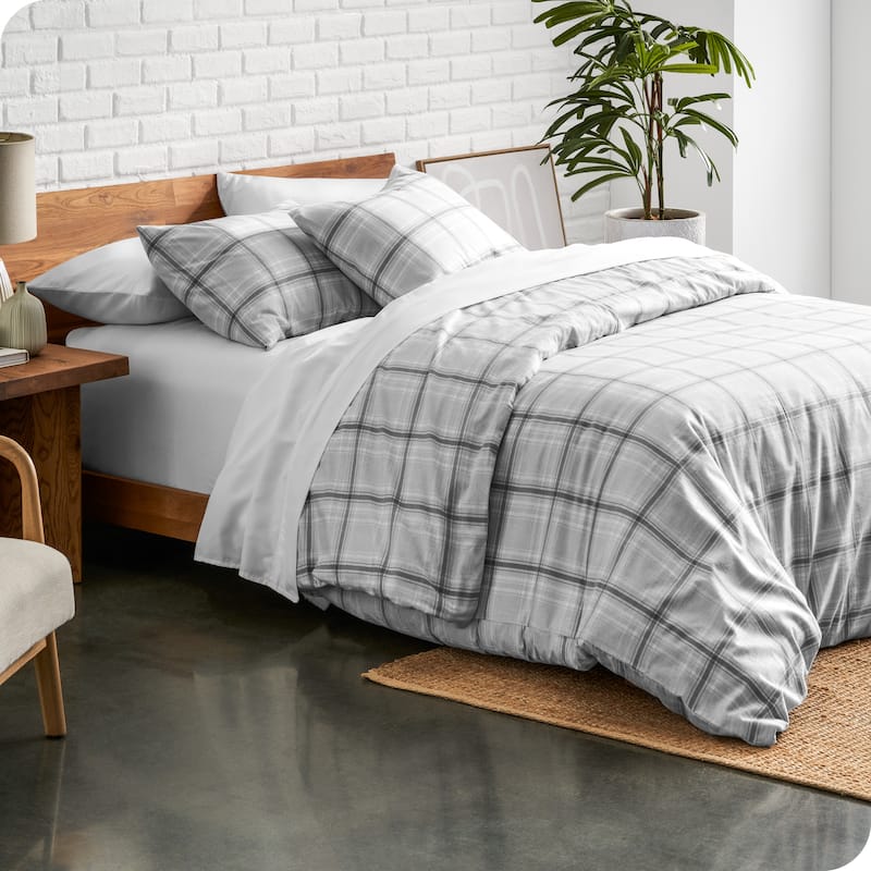 Bare Home Cotton Flannel Duvet Cover and Sham Set