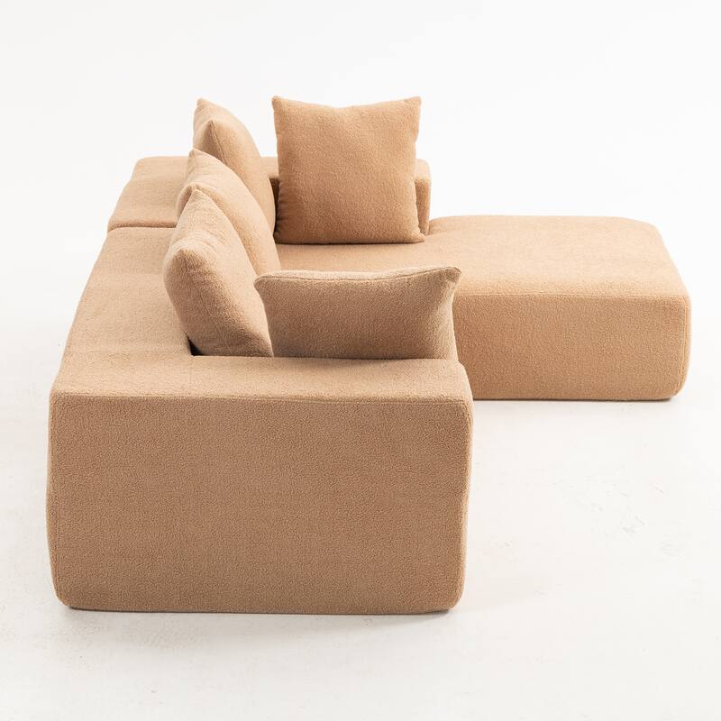 Modular Compressed Couch L-shaped Sectional Sofa with Chaise