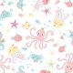 preview thumbnail 5 of 3, Bedtime Originals Ocean Mist Ocean Sea Animals Fitted Crib Sheet - White