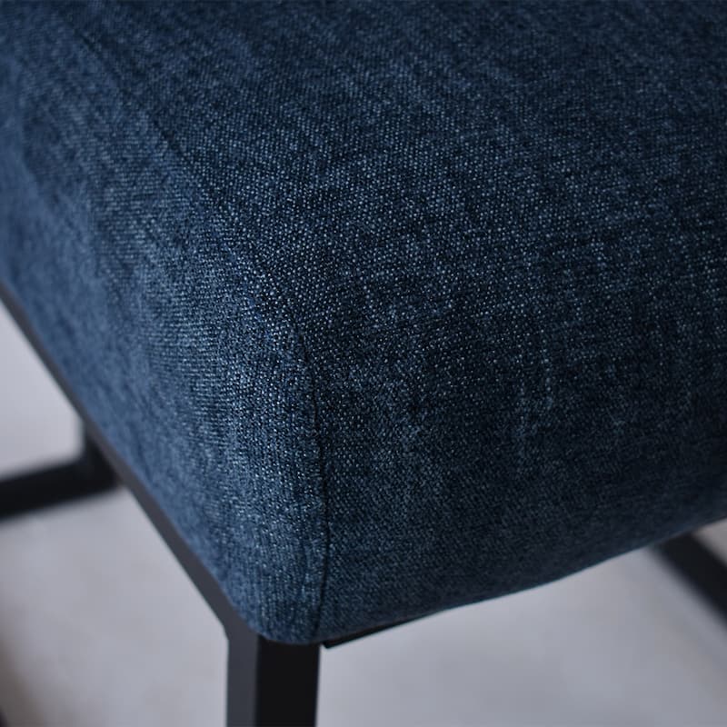 Chenille Upholstered Dining Chair with Black Metal Legs