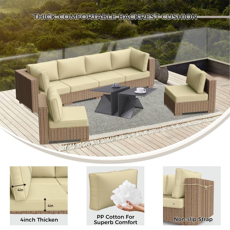14 Piece Outdoor Furniture Replacement Cushions,Patio Seat Cushions