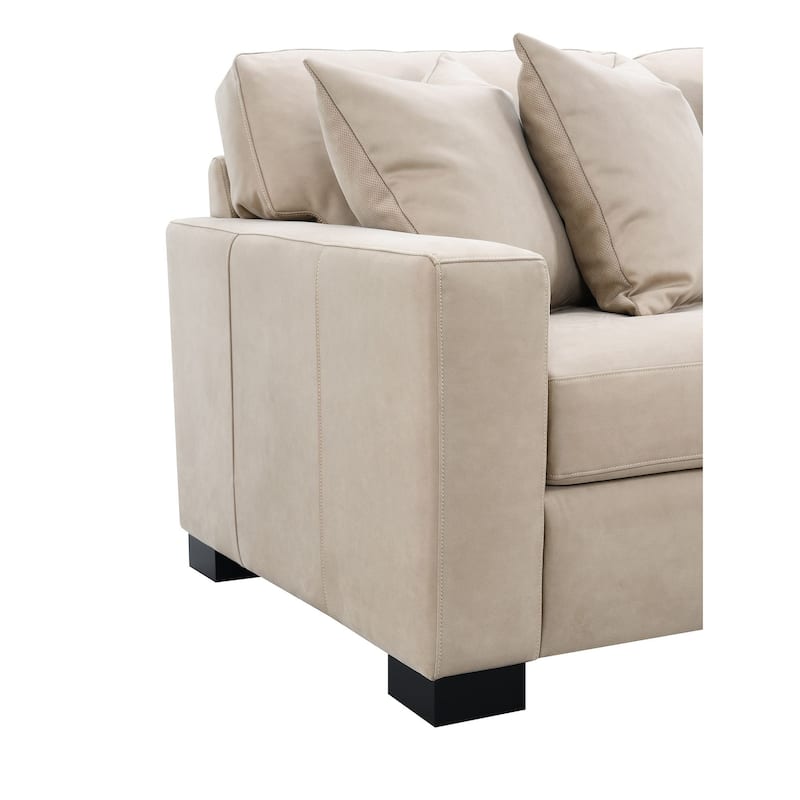 Dexter 89" Sofa with 4 Pillows, Taupe