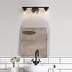 preview thumbnail 4 of 10, Rella Modern Farmhouse Black Gold Bathroom Vanity Light Orb Glass Dimmable Wall Sconces for Powder Room