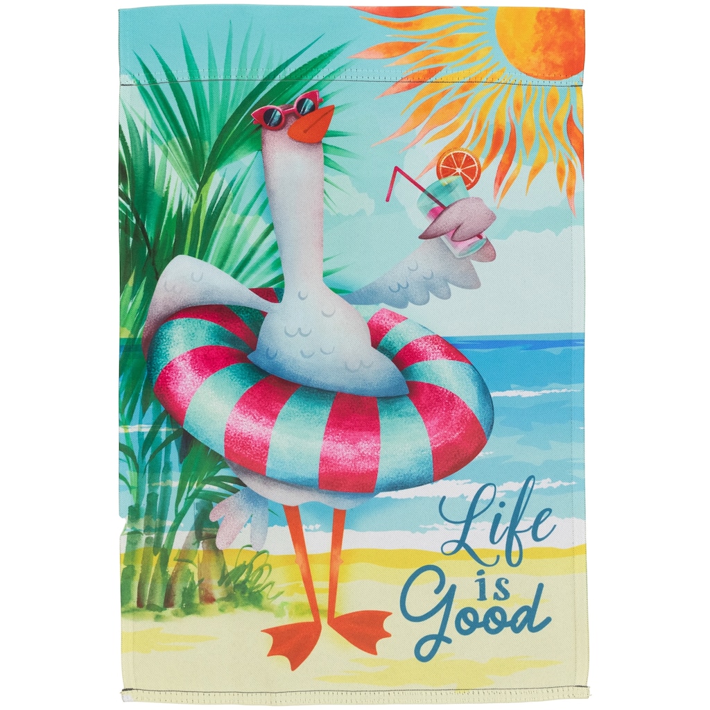 Beach Duck "Life Is Good" Outdoor Garden Flag 18" x 12.5" - 18" x 12.5"