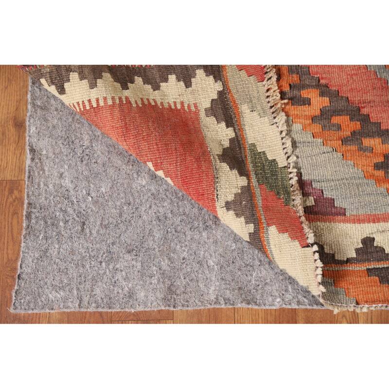 Flatweave Vegetable Dye Kilim Qashqai Persian Antique Rug - 4'11"x 8'10"