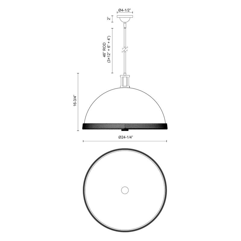 Alora Lighting PD331024 Doral 3 Light 25" Wide Pendant