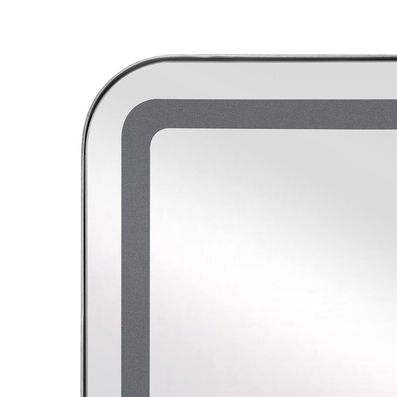 Rectangle Wall Mounted Medicine Cabinet Mirror with Storage and LDE