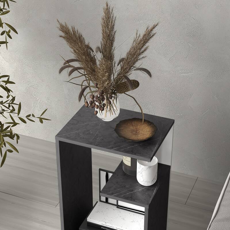 25" High 3-Tier Open Shelf Side Table For Living Room