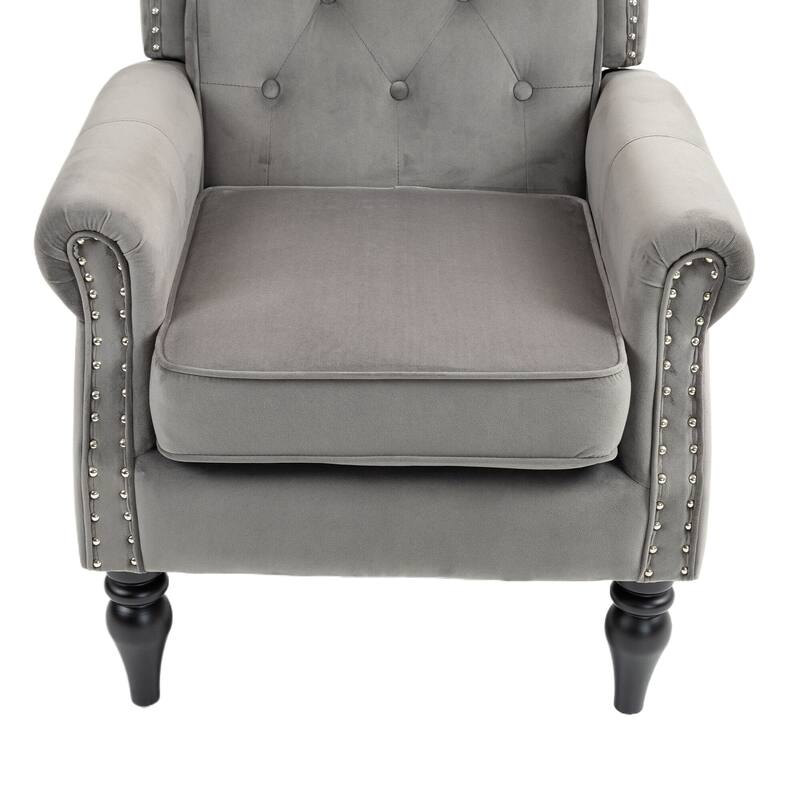 Wood Frame Armchair, Modern Accent Chair Lounge Chair for Living Room