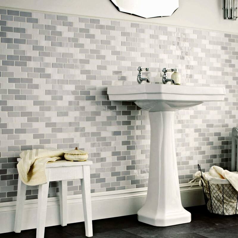 Merola Tile Antic Craquelle Gris Mix 3" x 6" Ceramic Subway Wall Tile