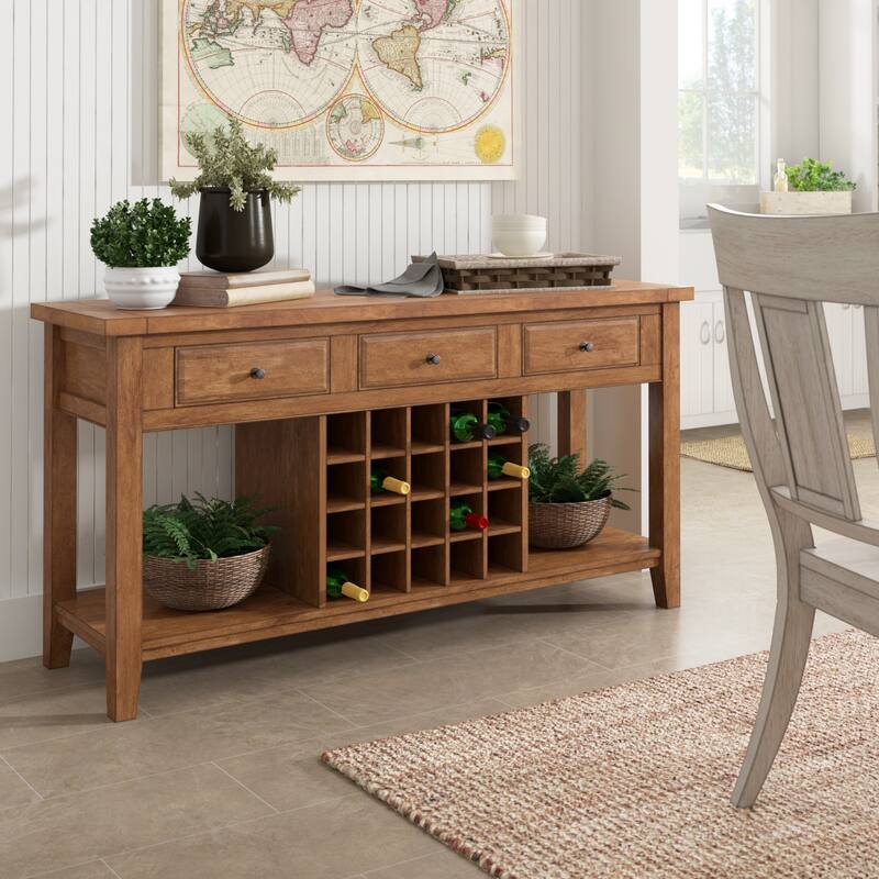 Ronda Two-Tone Wood Wine Rack Buffet Server