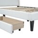preview thumbnail 10 of 19, Full Size Upholstered Leather Platform Bed with Rabbit Ornament & 4 Drawers, Low to Ground Full Bed Frame with Slats Support