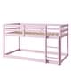 preview thumbnail 11 of 10, Pink Twin Size Wood Loft Bed with Ladder and Fence
