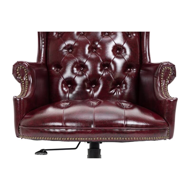 Elegant Office Chair Executive Chair with Armrests, Leather Desk Chair Ergonomic Padded Chair with Wheels