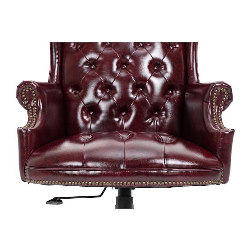 High Back Executive Office Chair, Work Chair with Nail Head Trim and Thick Padded Seat, Ergonomic Wingback PC Chair