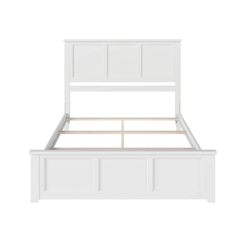 Madison Queen Foundation Bed Frame with Matching Footboard in White