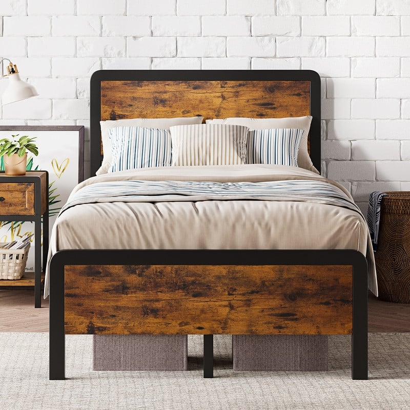 Round corner wooden bed