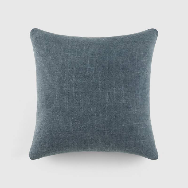 Washed and Distressed Cotton Decor Throw Pillow in Stone Washed