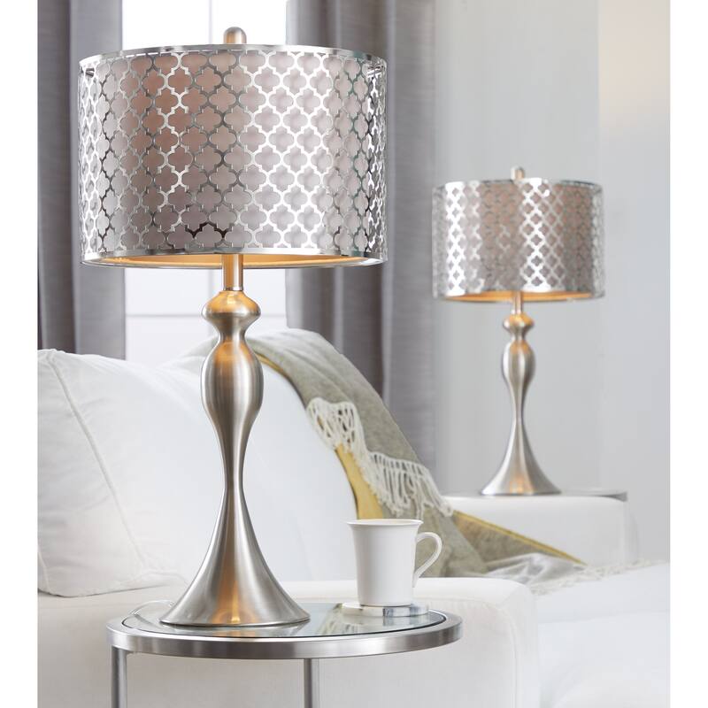 Ashland 27" Metal Table Lamp with Laser Cut Detail (Set of 2) - 27
