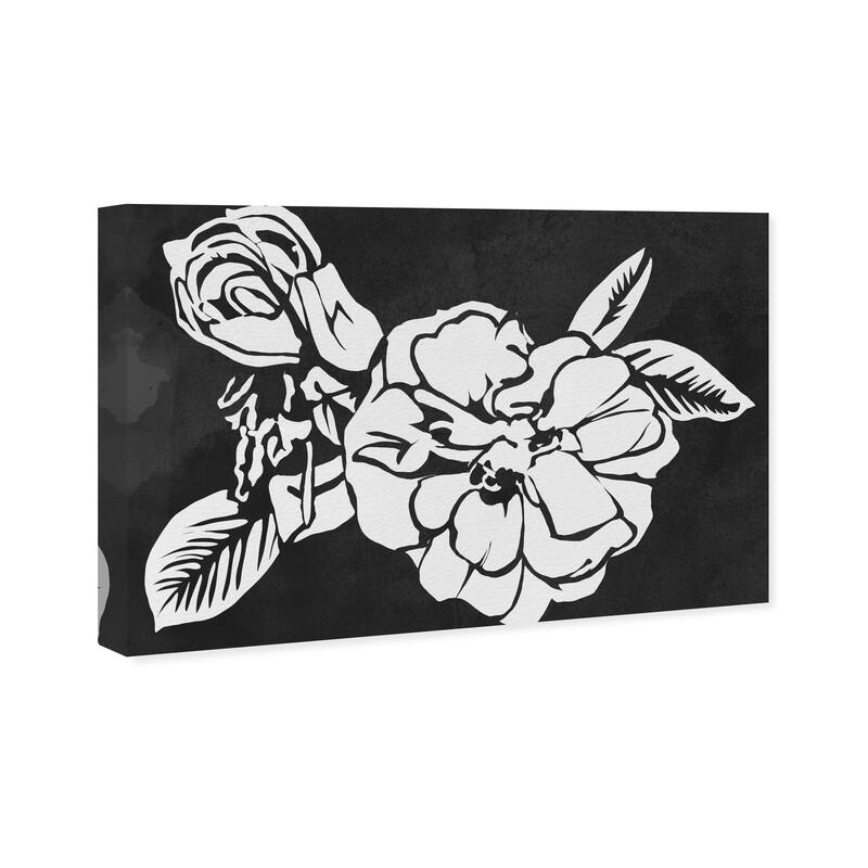 Wynwood Studio Canvas Floral and Botanical Beach Rose Noir Black and Modern & Contemporary Wall Art Canvas Print