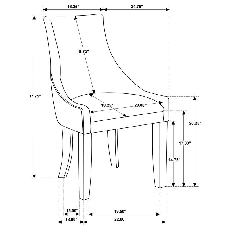 Phelps Grey Velvet Upholstered Dining Side Chair (Set of 2)