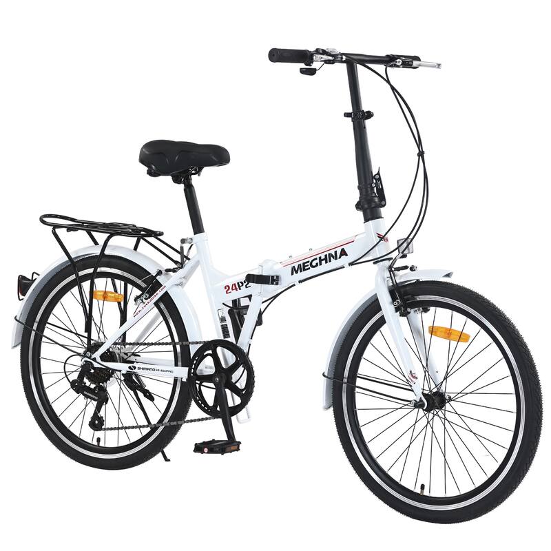 Folding City Bike - Steel Frame, Multiple Speeds - 24