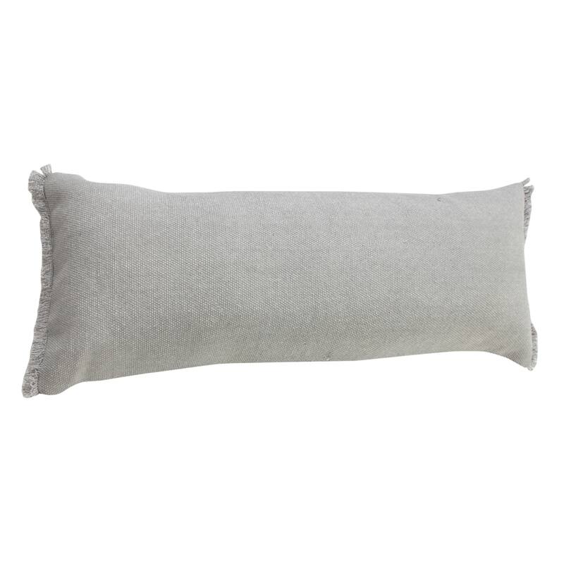 HomeRoots 14" X 36" Light Gray 100% Cotton Zippered Pillow