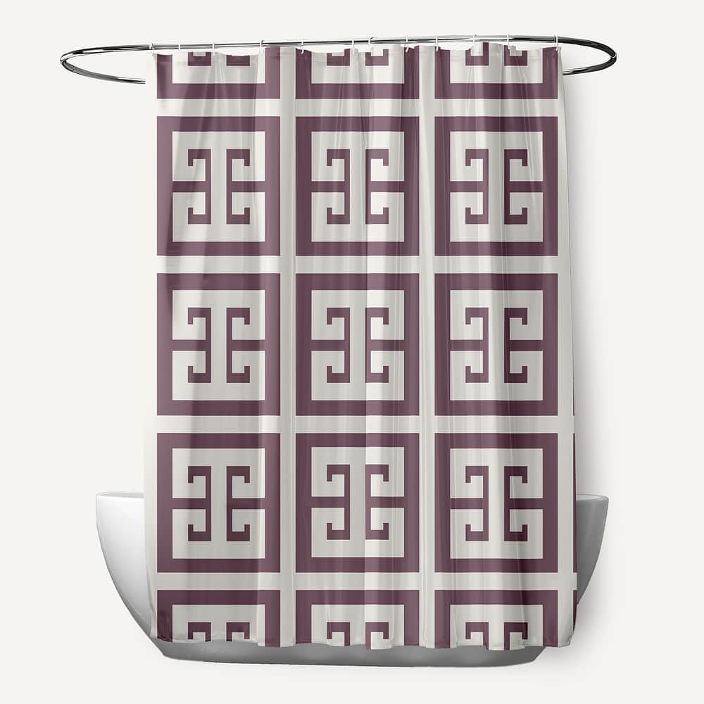 Greek Key Patterned Shower Curtain