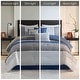 preview thumbnail 4 of 11, Madison Park Jenson 7 Piece Color Block Stripe Comforter Set with Throw Pillows
