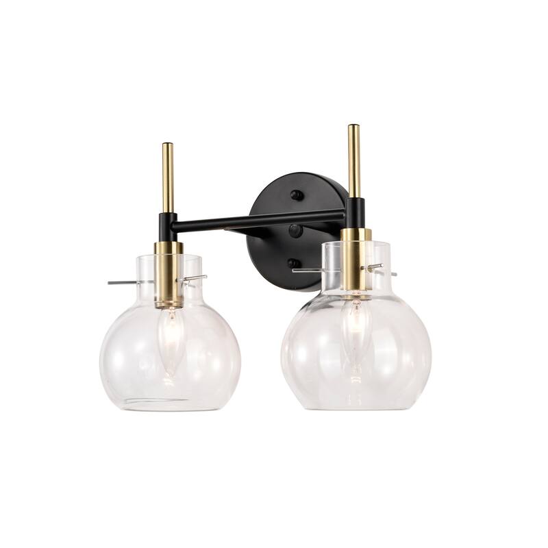 14 Inch Clear Glass Design Wall Sconces with 2 Light (SOLD AS A PAIR)