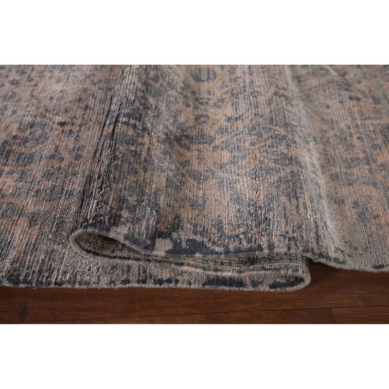 Multi-Color Abstract Indian Area Rug Handmade Wool Carpet - 7'11"x 10'1"