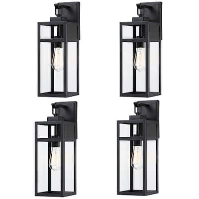 4 Pack Matte Black Outdoor Wall Light - 5.9"x7.76"x17.99"