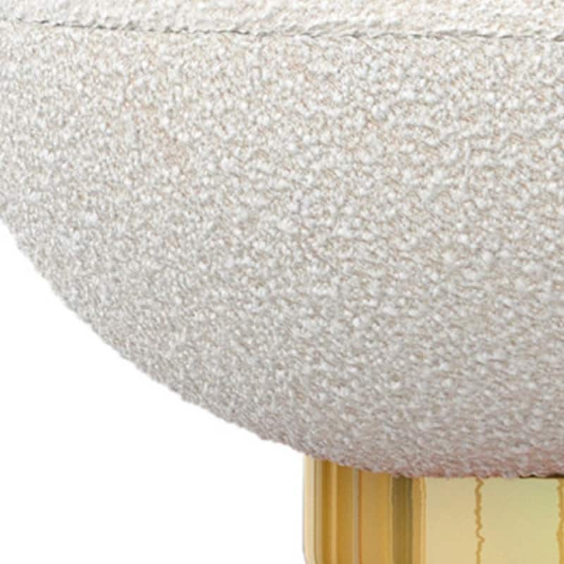 HomeRoots 30" White And Gold Boucle Accent Chair - 30.3' X '25.6' X '33.5