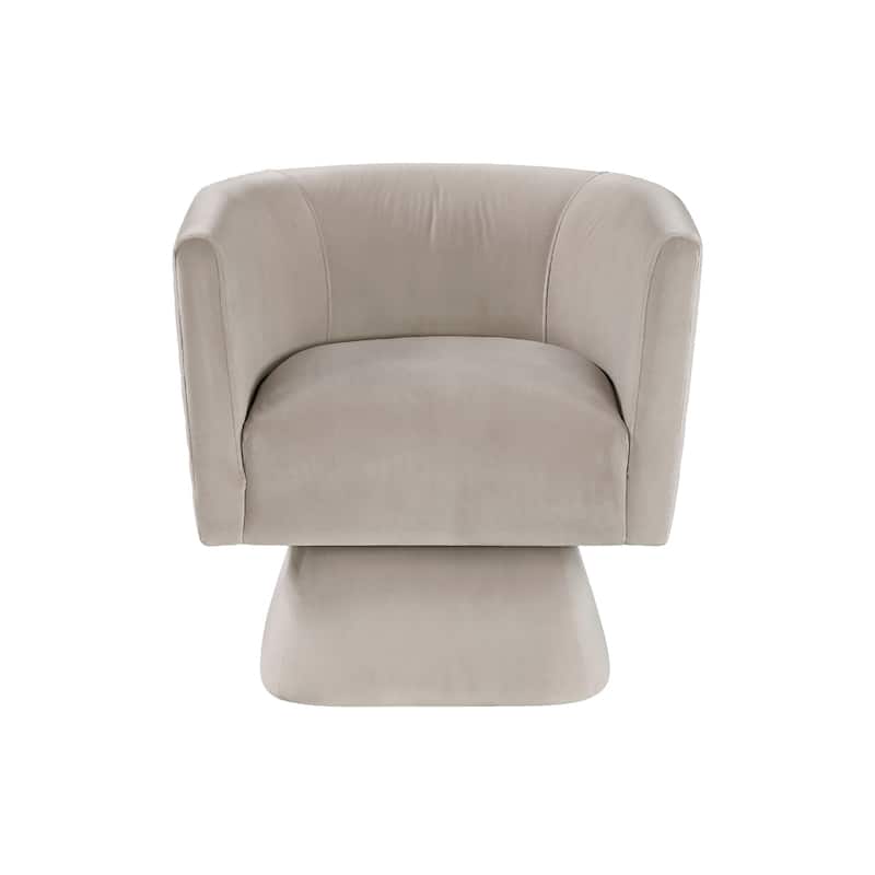 Cabe Swivel Accent Armchair, Diamond Stitch Back, Taupe Brown Velvet