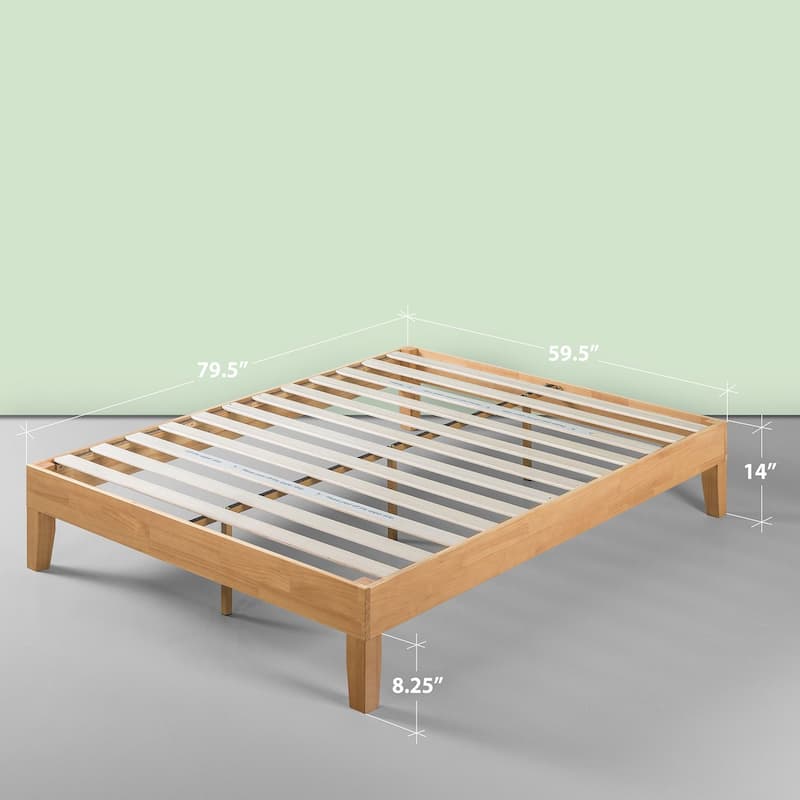 Priage by Zinus Deluxe Solid Pine Wood 14-inch Platform Bed - Queen