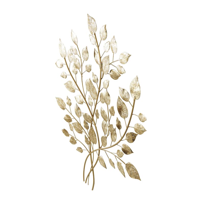 Metal Leaf Large Metallic Wall Decor - Gold - Roche River Decor