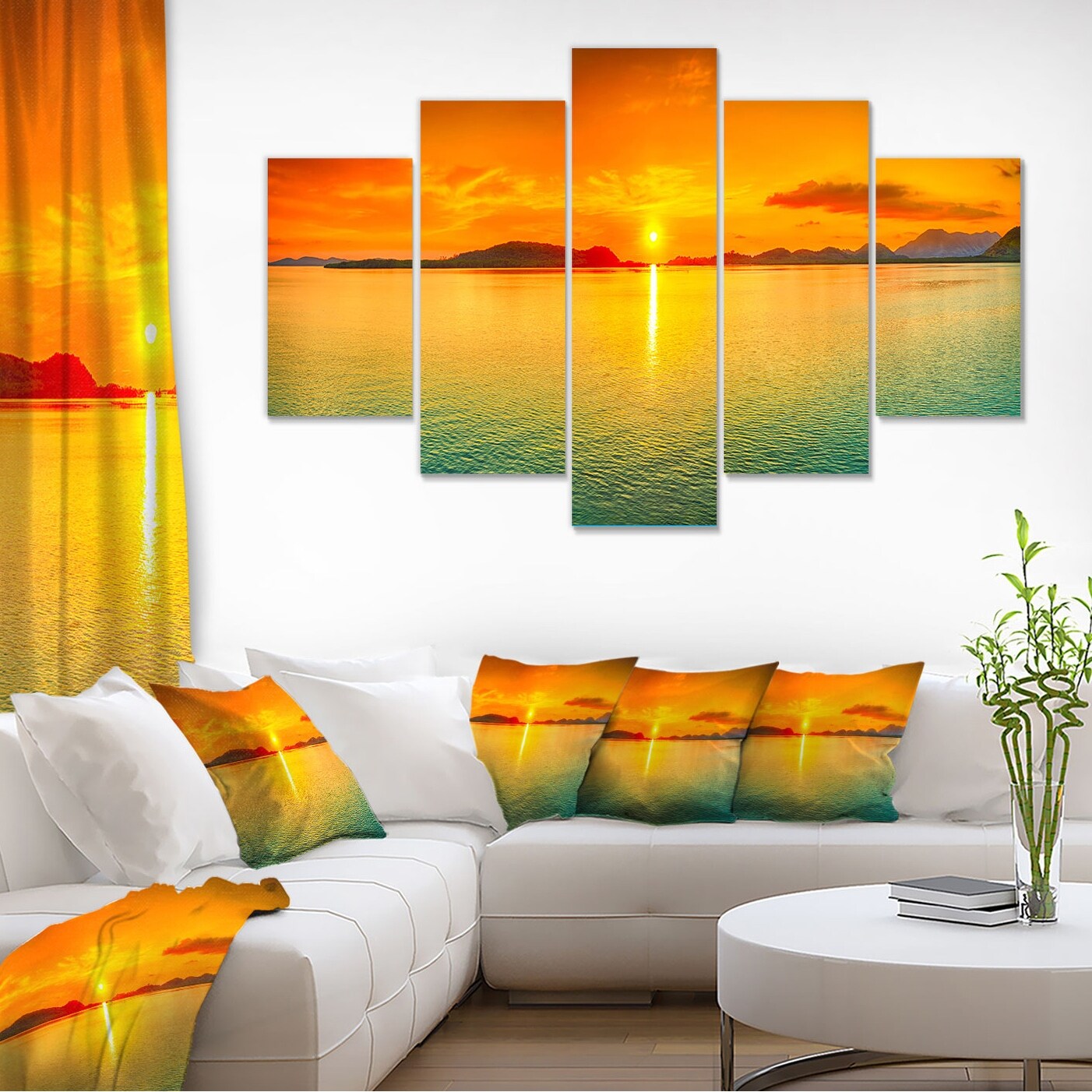 Designart "Sunset Panorama" Photography Canvas Art Print - Picture 7 of 15