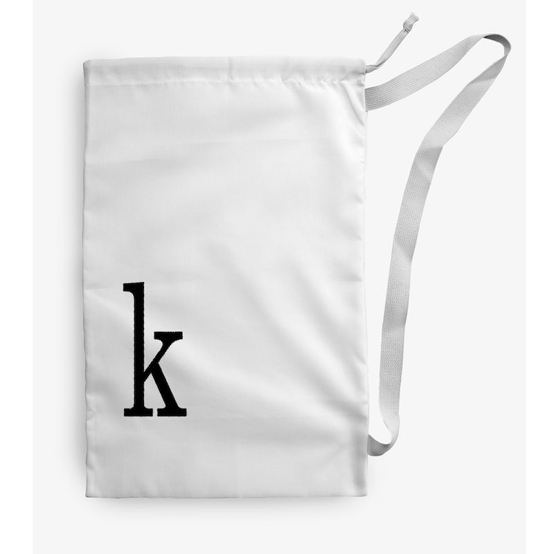 Modern Monogram Laundry Bag - 18" x 29" - White/Black